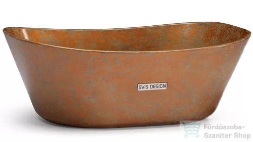 Svis Design mosdó 50 cm LIBRA BASIC - SMOKED METAL réz és zöld, félmatt lakk UBX.LIBRA.BC.050.000.MS.03.2