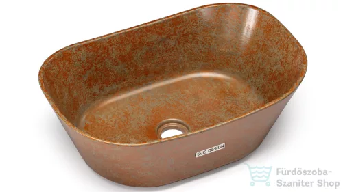 Svis Design mosdó 50 cm LIBRA BASIC - SMOKED METAL réz és zöld, félmatt lakk UBX.LIBRA.BC.050.000.MS.03.2