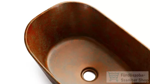 Svis Design mosdó 50 cm LIBRA BASIC - SMOKED METAL réz és zöld, félmatt lakk UBX.LIBRA.BC.050.000.MS.03.2