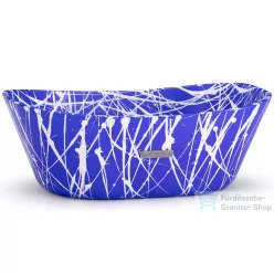   Svis Design mosdó 50 cm LIBRA BASIC - PUNK kék és fehér, matt lakk UBX.LIBRA.BC.050.000.PU.01.1