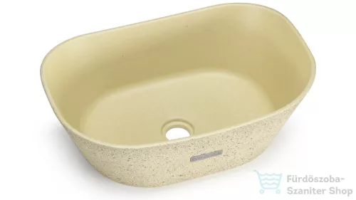 Svis Design mosdó 50 cm LIBRA SANDBLASTED - sötét sárga, dekor nélkül, matt lakk UBX.LIBRA.SB.050.106.00.00.1