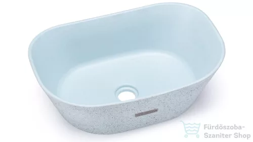 Svis Design mosdó 50 cm LIBRA SANDBLASTED - nagyon világos kobaltkék, dekor nélkül, matt lakk UBX.LIBRA.SB.050.501.00.00.1