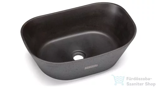 Svis Design mosdó 50 cm LIBRA SANDBLASTED - nagyon sötét szürke, dekor nélkül, matt lakk UBX.LIBRA.SB.050.915.00.00.1