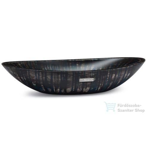Svis Design ORION BASIC mosdó 60 cm - BLACKSMITH, fekete és kék, matt lakk UBX.ORION.BC.060.000.BS.02.1