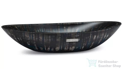 Svis Design ORION BASIC mosdó 60 cm - BLACKSMITH, fekete és kék, matt lakk UBX.ORION.BC.060.000.BS.02.1
