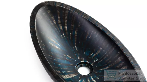 Svis Design ORION BASIC mosdó 60 cm - BLACKSMITH, fekete és kék, matt lakk UBX.ORION.BC.060.000.BS.02.1