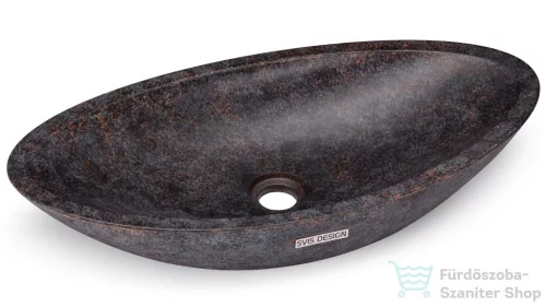 Svis Design ORION BASIC mosdó 60 cm - DARK STONE kék, okker és fekete, matt lakk UBX.ORION.BC.060.000.DS.01.1