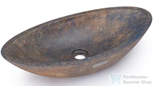 Svis Design ORION BASIC mosdó 60 cm - GRANITE, kékesszürke és okker, félmatt lakk UBX.ORION.BC.060.000.GR.01.2