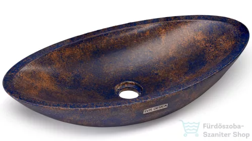 Svis Design ORION BASIC mosdó 60 cm - GRANITE, kék és okker, félmatt lakk UBX.ORION.BC.060.000.GR.02.2