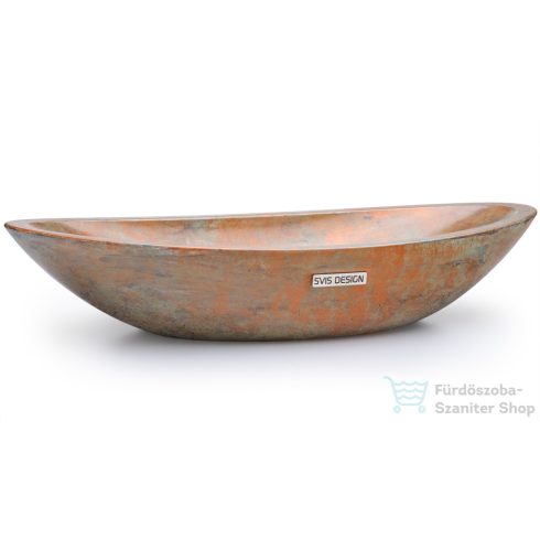Svis Design ORION BASIC mosdó 60 cm - SMOKED METAL, réz és zöld, félmatt lakk UBX.ORION.BC.060.000.MS.03.2