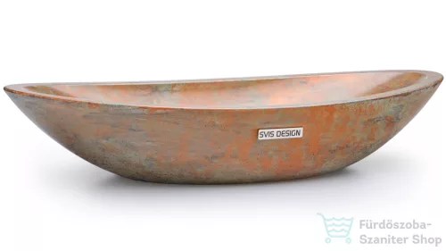 Svis Design ORION BASIC mosdó 60 cm - SMOKED METAL, réz és zöld, félmatt lakk UBX.ORION.BC.060.000.MS.03.2