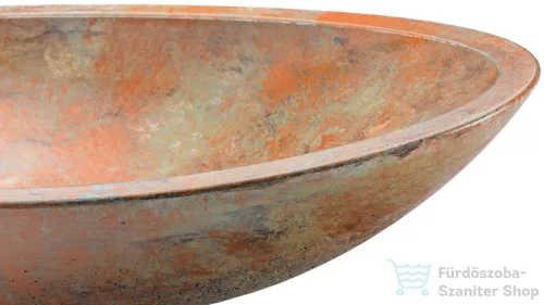Svis Design ORION BASIC mosdó 60 cm - SMOKED METAL, réz és zöld, félmatt lakk UBX.ORION.BC.060.000.MS.03.2
