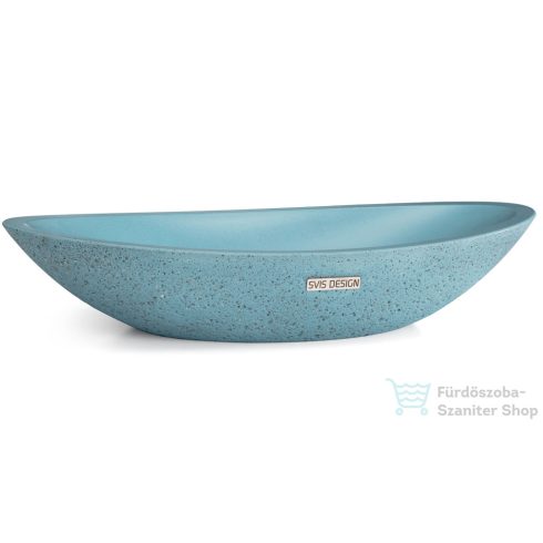 Svis Design ORION SANDBLASTED mosdó 60 cm - közepes kobaltkék, dekor nélkül, matt lakk UBX.ORION.SB.060.506.00.00.1