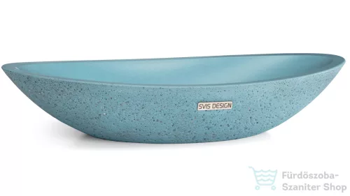 Svis Design ORION SANDBLASTED mosdó 60 cm - közepes kobaltkék, dekor nélkül, matt lakk UBX.ORION.SB.060.506.00.00.1