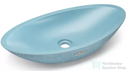 Svis Design ORION SANDBLASTED mosdó 60 cm - közepes kobaltkék, dekor nélkül, matt lakk UBX.ORION.SB.060.506.00.00.1