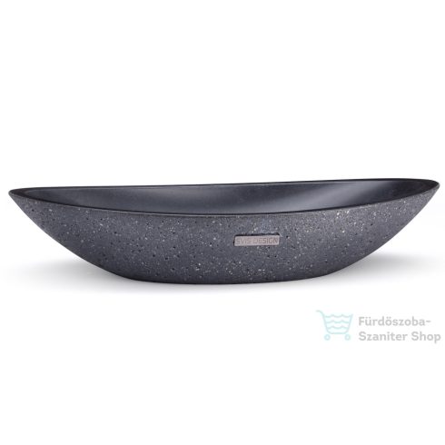 Svis Design ORION SANDBLASTED mosdó 60 cm - nagyon sötét szürke, dekor nélkül, matt lakk UBX.ORION.SB.060.915.00.00.1