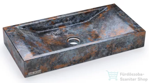 Svis Design mosdó 60 cm SIRIUS BASIC -  ALCHEMY kék, fekete és réz, félmatt lakk UBX.SIRIUS.BC.060.000.AL.01.2
