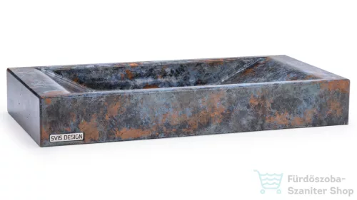 Svis Design mosdó 60 cm SIRIUS BASIC -  ALCHEMY kék, fekete és réz, félmatt lakk UBX.SIRIUS.BC.060.000.AL.01.2
