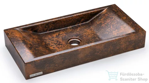 Svis Design mosdó 60 cm SIRIUS BASIC -  SMOKED METAL, réz és fekete, félmatt lakk UBX.SIRIUS.BC.060.000.MS.01.2