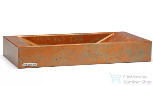 Svis Design mosdó 60 cm SIRIUS BASIC -  SMOKED METAL, réz és zöld, félmatt lakk UBX.SIRIUS.BC.060.000.MS.03.2