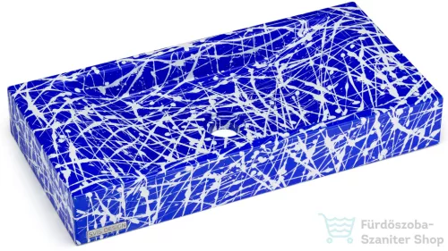 Svis Design mosdó 60 cm SIRIUS BASIC - PUNK, kék és fehér, matt lakk UBX.SIRIUS.BC.060.000.PU.01.1