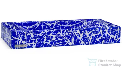 Svis Design mosdó 60 cm SIRIUS BASIC - PUNK, kék és fehér, matt lakk UBX.SIRIUS.BC.060.000.PU.01.1
