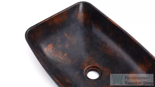 Svis Design mosdó 50 cm VIRGO BASIC - ALCHEMY, kék, fekete és réz, félmatt lakk UBX.VIRGO.BC.050.000.AL.01.2