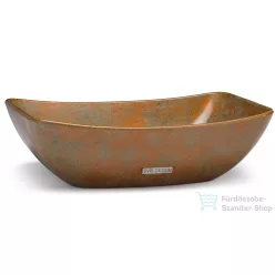   Svis Design mosdó 50 cm VIRGO BASIC - SMOKED METAL, réz és zöld, félmatt lakk UBX.VIRGO.BC.050.000.MS.03.2