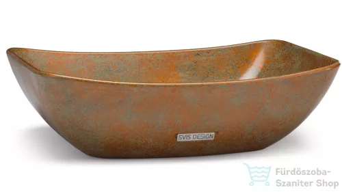 Svis Design mosdó 50 cm VIRGO BASIC - SMOKED METAL, réz és zöld, félmatt lakk UBX.VIRGO.BC.050.000.MS.03.2