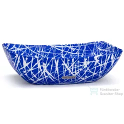   Svis Design mosdó 50 cm VIRGO BASIC - PUNK kék és fehér, matt lakk UBX.VIRGO.BC.050.000.PU.01.1