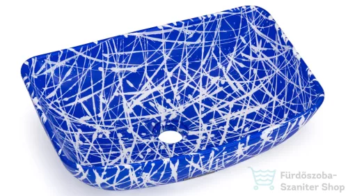 Svis Design mosdó 50 cm VIRGO BASIC - PUNK kék és fehér, matt lakk UBX.VIRGO.BC.050.000.PU.01.1