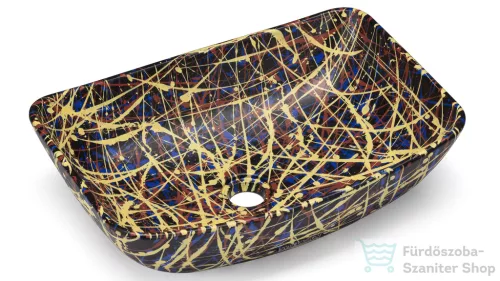 Svis Design mosdó 50 cm VIRGO BASIC - PUNK fekete, matt lakk UBX.VIRGO.BC.050.000.PU.03.1