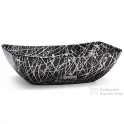   Svis Design mosdó 50 cm VIRGO BASIC - PUNK, fekete és pezsgő, félmatt lakk UBX.VIRGO.BC.050.915.PU.04.2