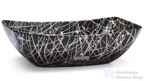 Svis Design mosdó 50 cm VIRGO BASIC - PUNK, fekete és pezsgő, félmatt lakk UBX.VIRGO.BC.050.915.PU.04.2