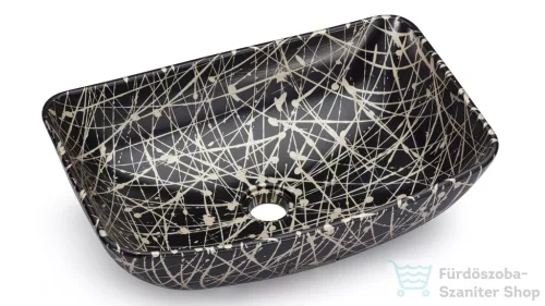 Svis Design mosdó 50 cm VIRGO BASIC - PUNK, fekete és pezsgő, félmatt lakk UBX.VIRGO.BC.050.915.PU.04.2