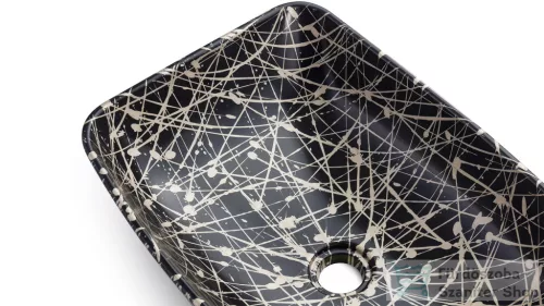 Svis Design mosdó 50 cm VIRGO BASIC - PUNK, fekete és pezsgő, félmatt lakk UBX.VIRGO.BC.050.915.PU.04.2