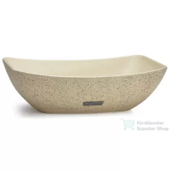   Svis Design mosdó 50 cm VIRGO SANDBLASTED - világos sárga, dekor nélkül, matt lakk UBX.VIRGO.SB.050.101.00.00.1