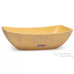   Svis Design mosdó 50 cm VIRGO SANDBLASTED - sötét sárga, dekor nélkül, matt lakk UBX.VIRGO.SB.050.106.00.00.1