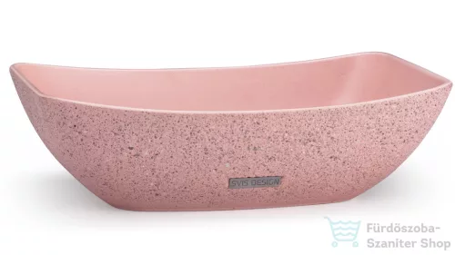 Svis Design mosdó 50 cm VIRGO SANDBLASTED - nagyon világos téglavörös, dekor nélkül, matt lakk UBX.VIRGO.SB.050.301.00.00.1
