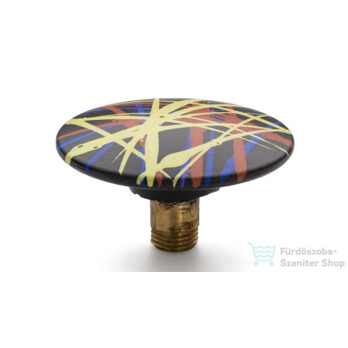 Svis Design csavaros kimeneti dugó 65 mm lefolyóhoz- PUNK, fekete, matt lakk UBY.01.BC.065.000.PU.03.1