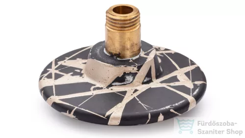 Svis Design csavaros kimeneti dugó 65 mm lefolyóhoz-  fekete és pezsgő, félmatt lakk UBY.01.BC.065.915.PU.04.2