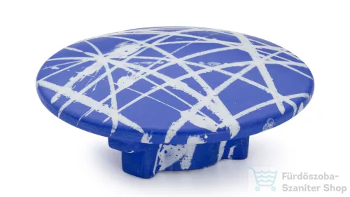 Svis Design zárókupak 65 mm lefolyóhoz- PUNK, kék és fehér, matt lakk UBY.02.BC.065.000.PU.01.1