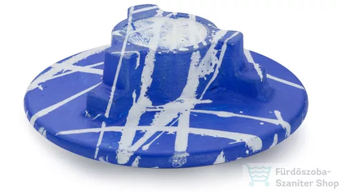Svis Design zárókupak 65 mm lefolyóhoz- PUNK, kék és fehér, matt lakk UBY.02.BC.065.000.PU.01.1