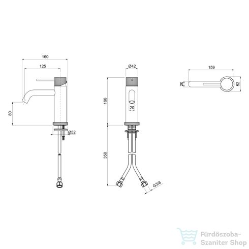 Sapho ULTRASAN álló mosdócsaptelep, matt fekete-matt arany (UT002VBG)