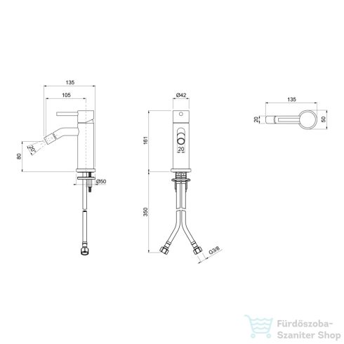 Sapho ULTRAMIX álló bidécsaptelep, matt fekete/matt arany UT003BG