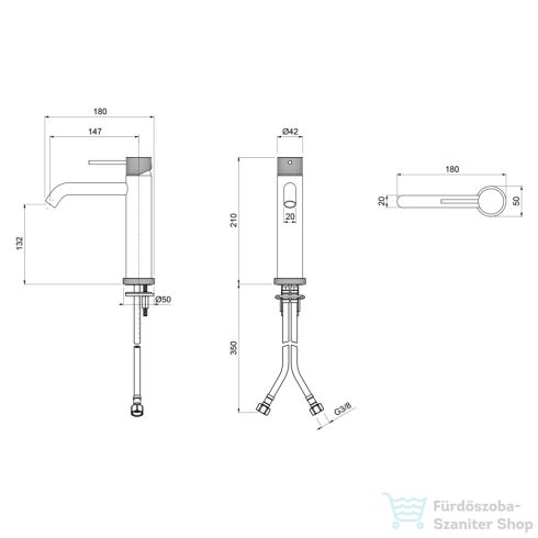 Sapho ULTRASAN álló mosdócsaptelep, közepes méret, matt arany (UT004VG)