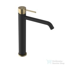   Sapho ULTRAMIX álló magasított mosdócsaptelep, hosszú kifolyócsővel, matt fekete/matt arany (UT007BG)