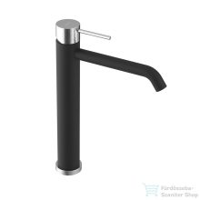   Sapho ULTRASAN álló magasított mosdócsaptelep, hosszú kifolyócsővel, matt fekete-króm (UT007VBC)