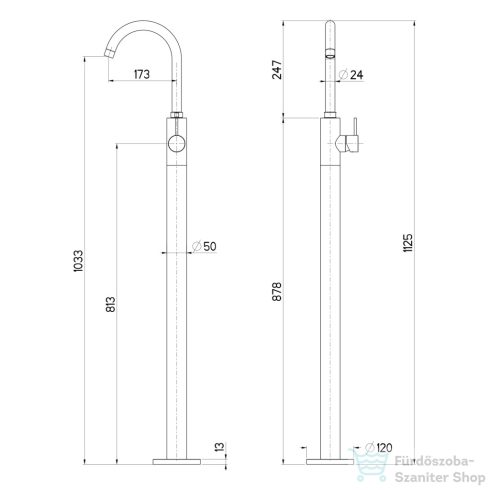 Sapho ULTRAMIX térben álló csaptelep, króm (UT016)