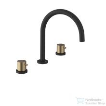   Sapho ULTRASAN három üléses mosdó csaptelep, matt fekete-matt arany (UT017VBG)